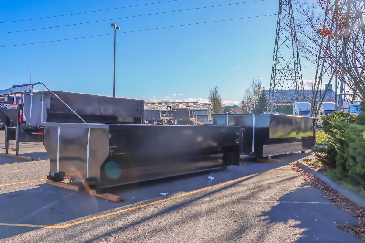 Roll-off dumpster ready for waste disposal at job site for Cleanout Dumpster Rental in Graham